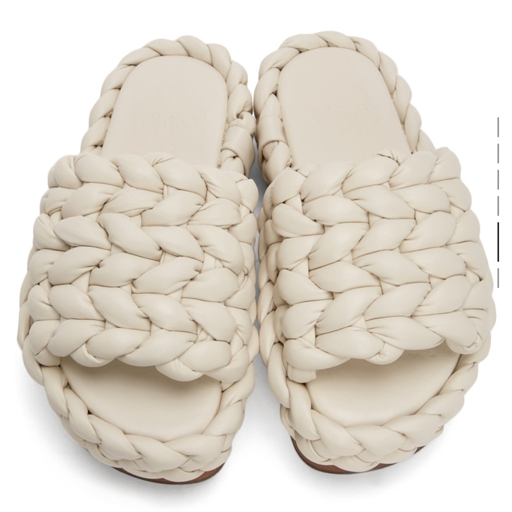 Chloé off white braided platform sandals